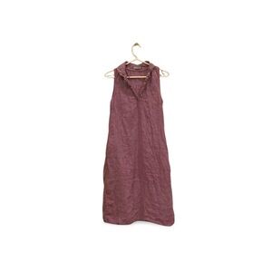 Valentina Naldi Linen Sleeveless Midi Dress in Purple — Size Small